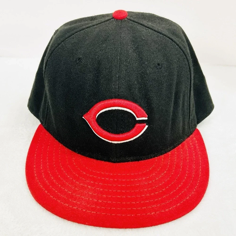 New Era Cincinnati‎ Reds 2-Tone On Field 59FIFTY Fitted Hat Cap 7 3/8 Black MLB
